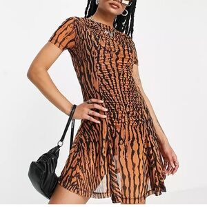 Topshop Asos Leopard Print Dress